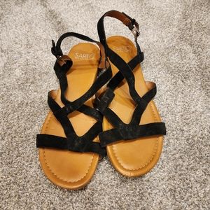 Franco Sarto black suede sandals